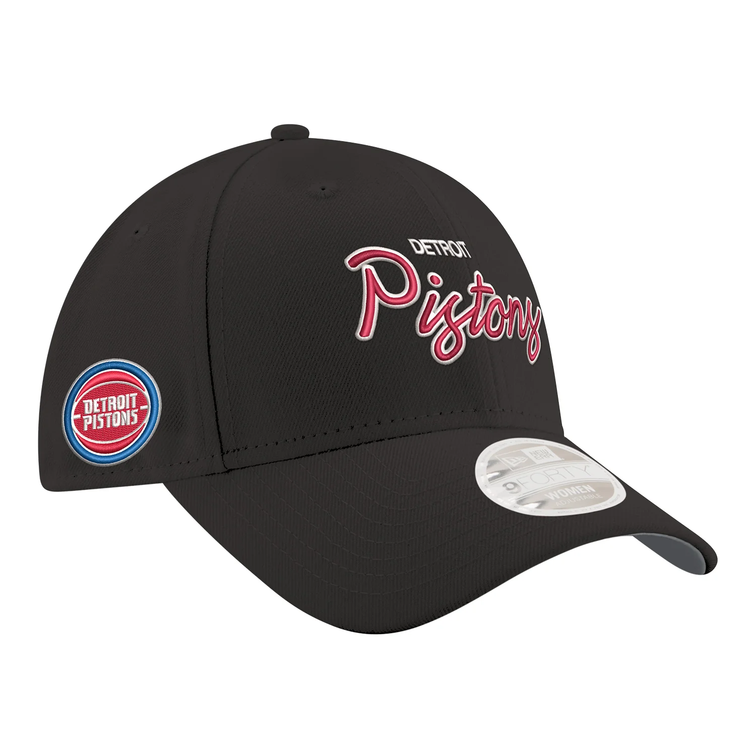 Ladies Detroit Pistons New Era 920 Metallic Script Hat - Image 4