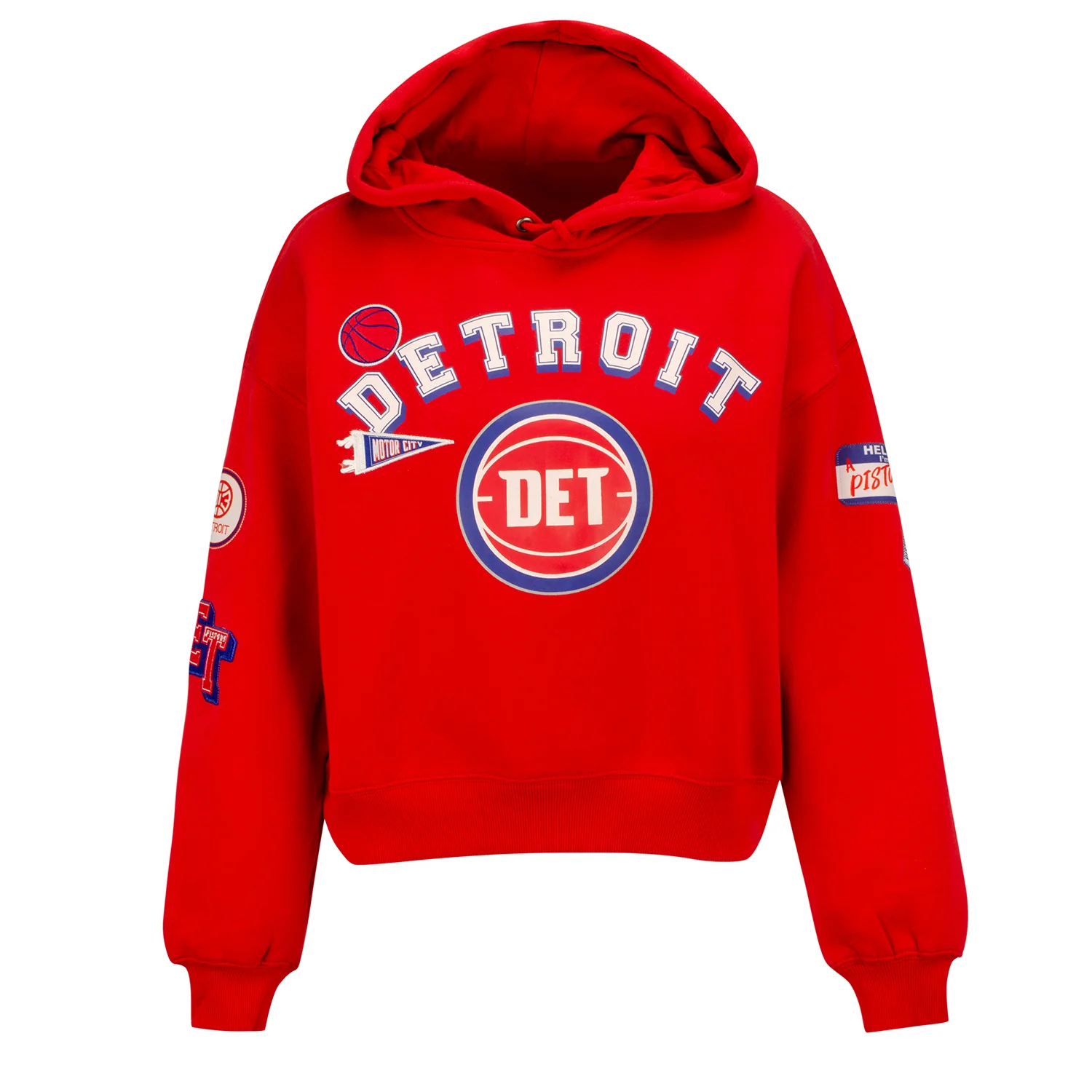 Ladies Detroit Pistons WEAR By Erin Andrews Team Spirit Pullover Hooded Sweatshirt