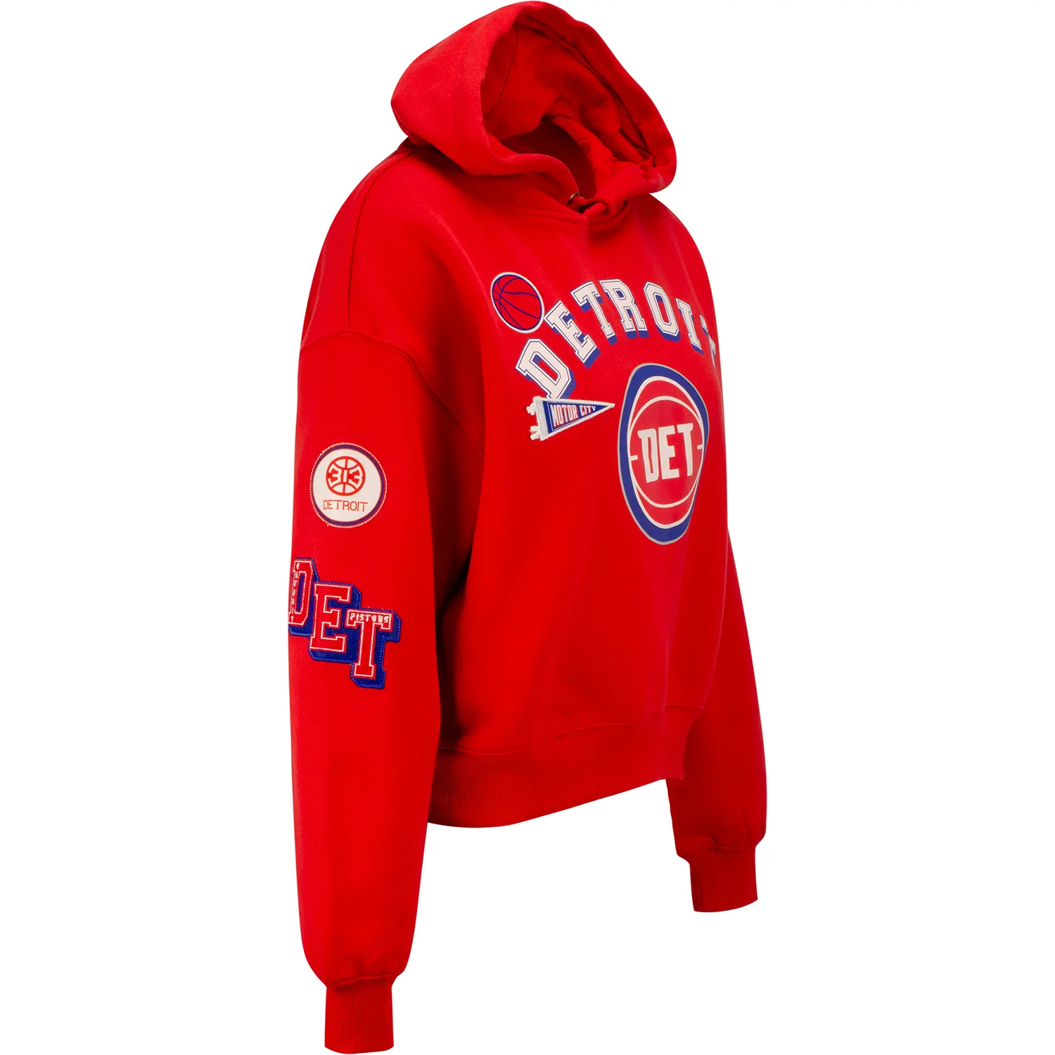 Ladies Detroit Pistons WEAR By Erin Andrews Team Spirit Pullover Hooded Sweatshirt - Image 2
