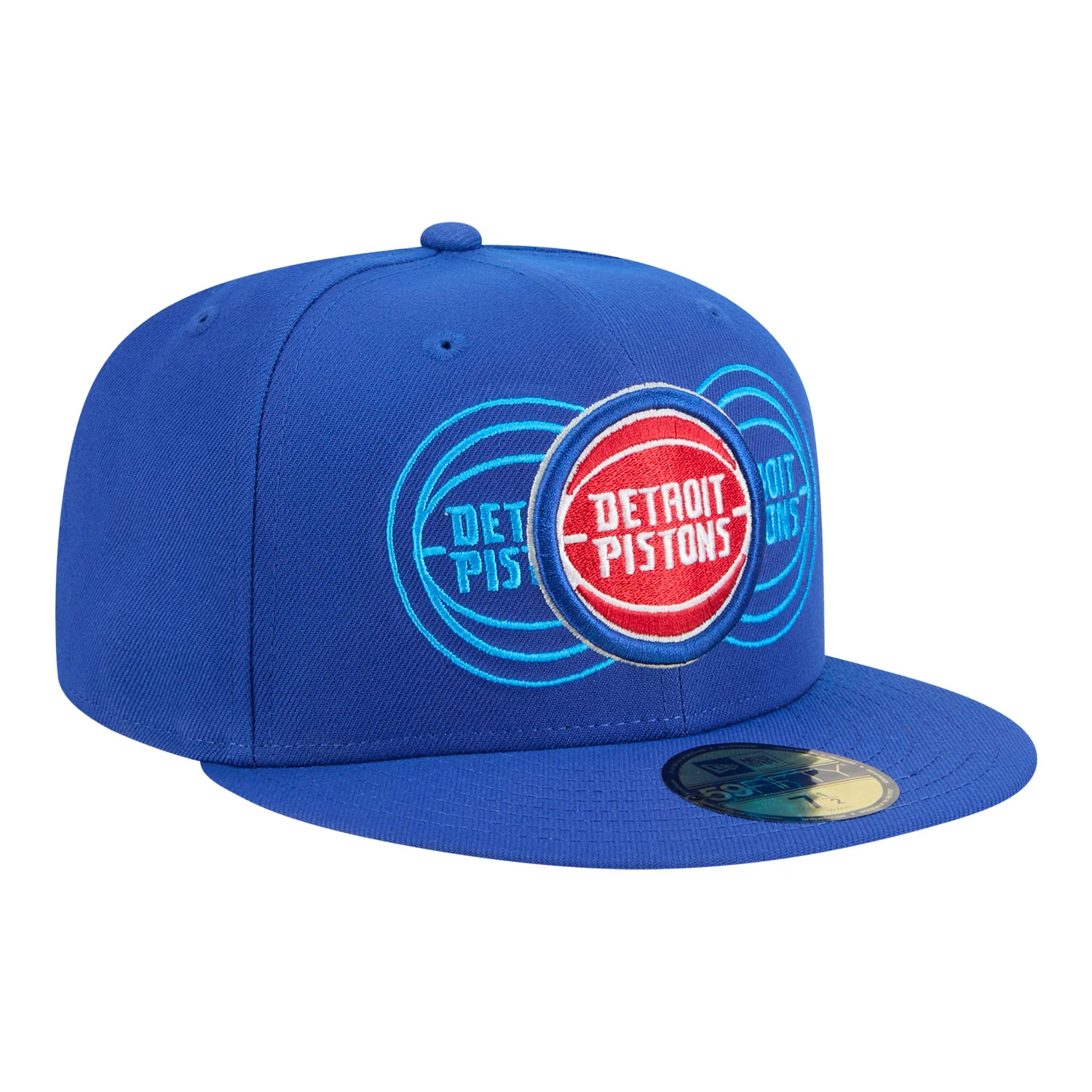 Detroit Pistons New Era 5950 Tri-Logo Fitted Hat - Image 4