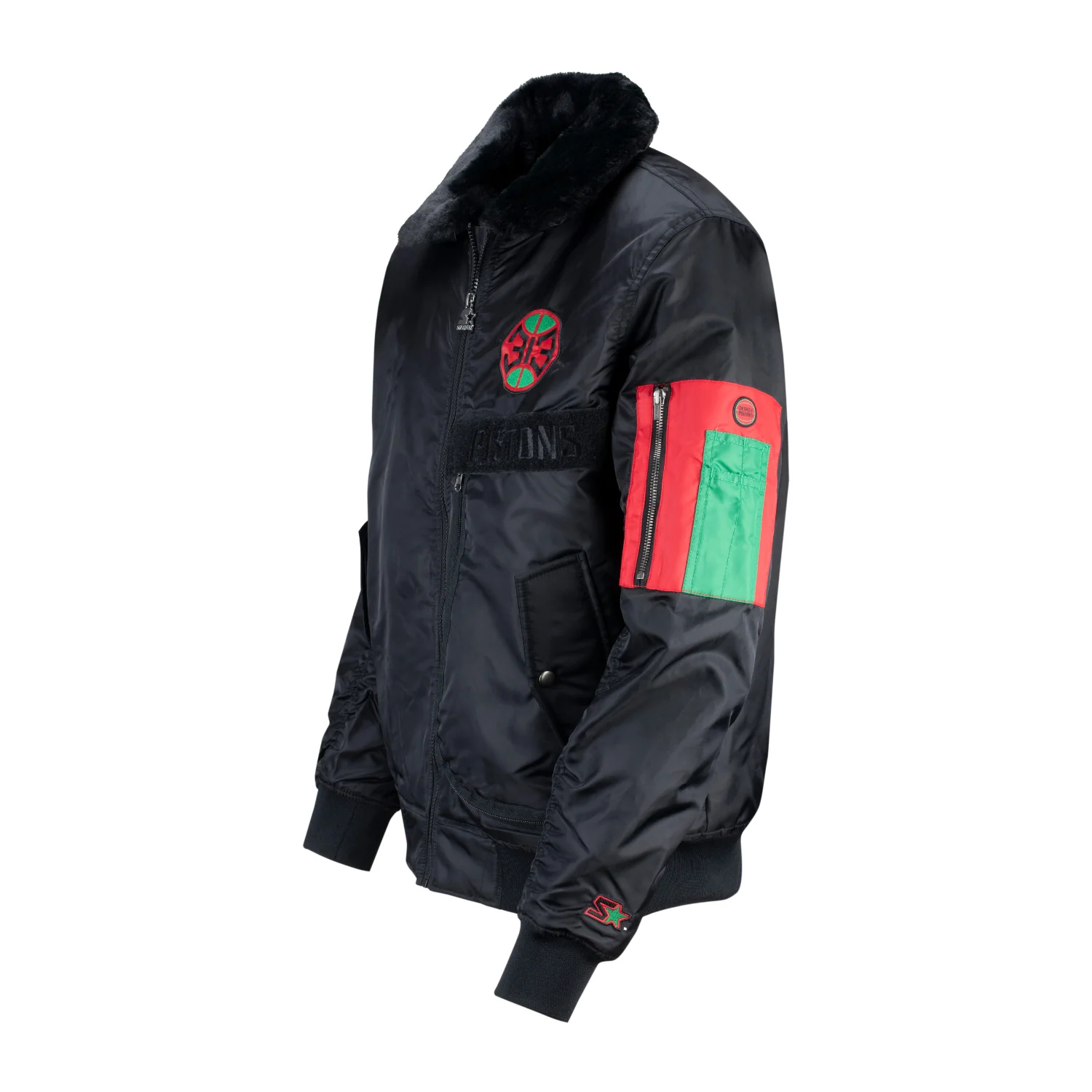 Pistons x Ty Mopkins Black History Month Full Zip Starter Jacket - Image 3