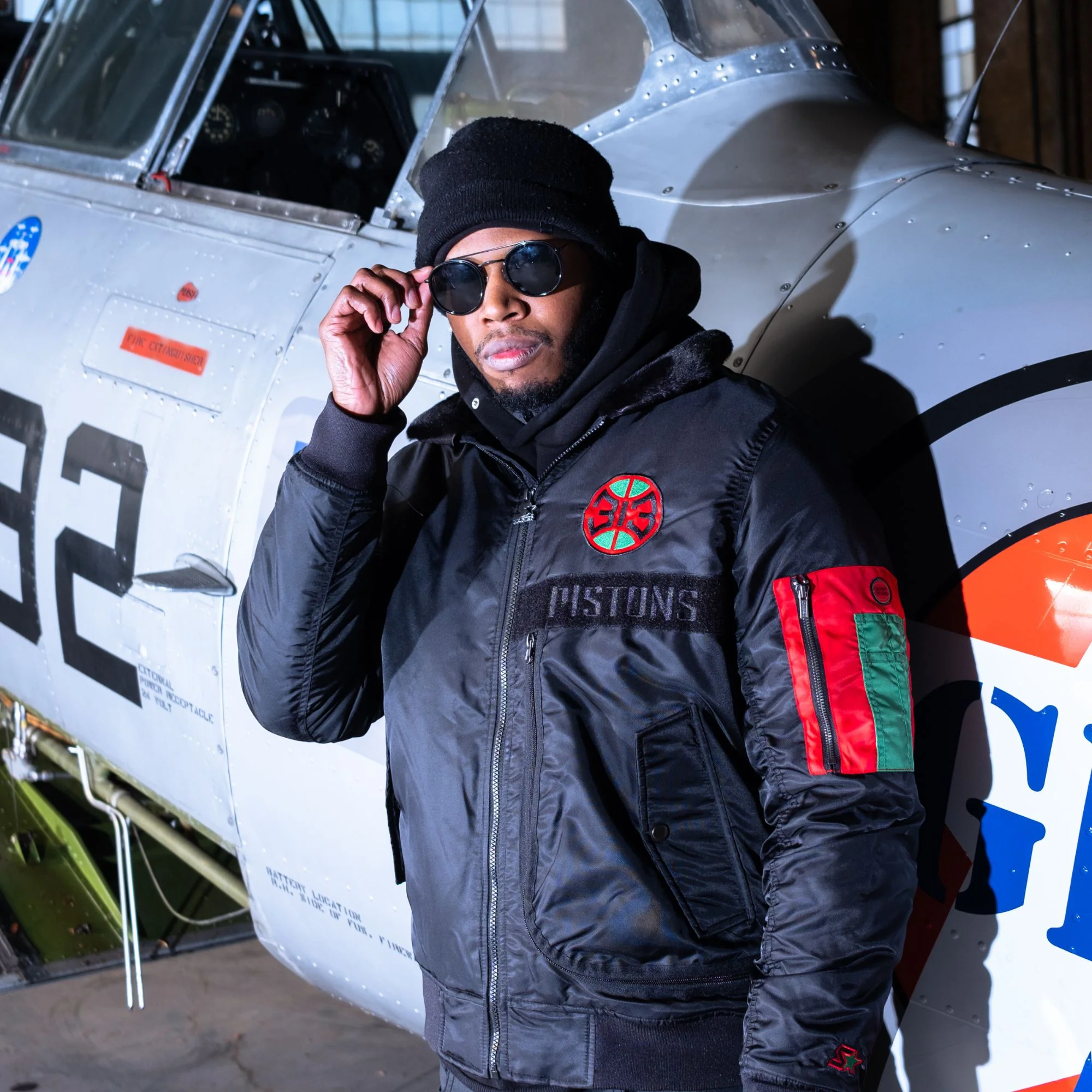 Pistons x Ty Mopkins Black History Month Full Zip Starter Jacket - Image 4