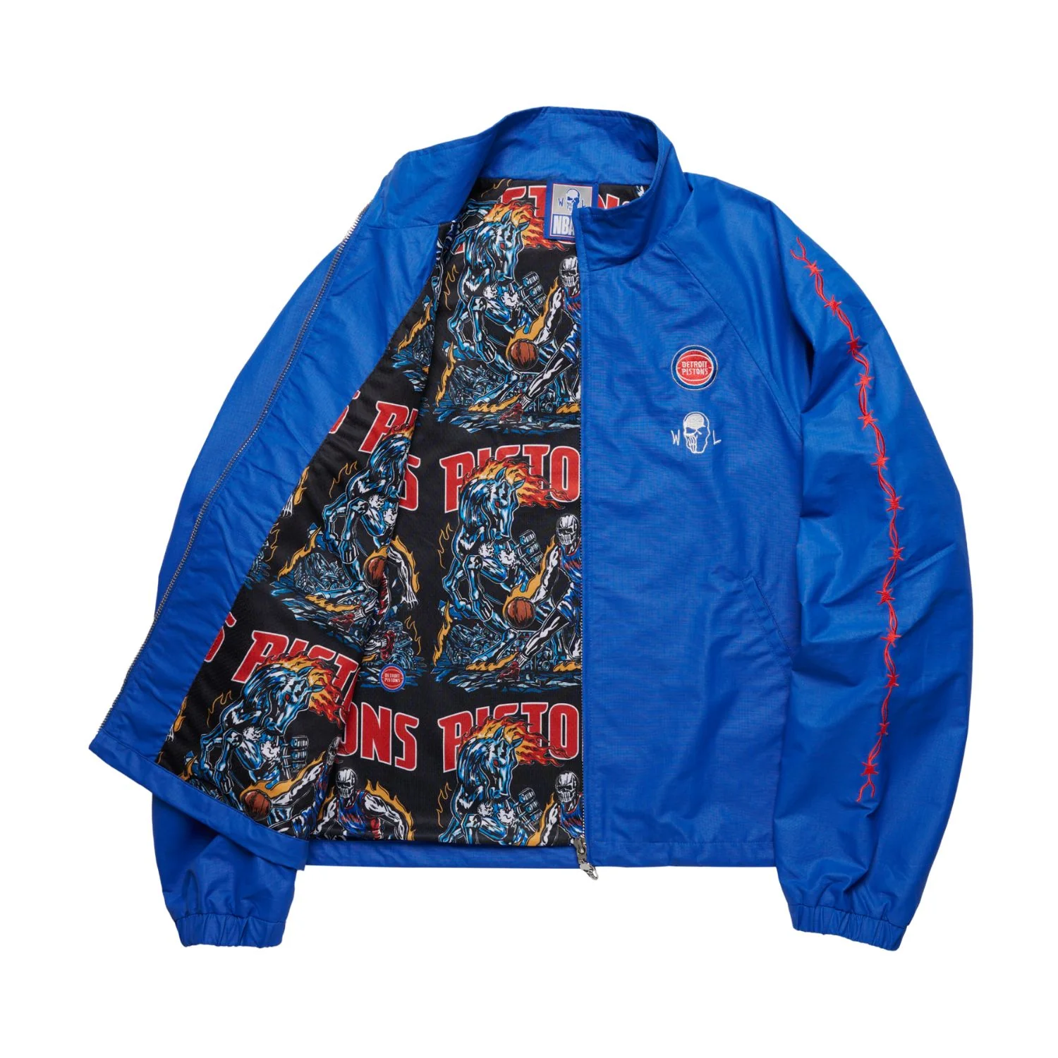 Warren Lotas x Detroit Pistons Barbed Wire Full Zip Jacket - Image 2