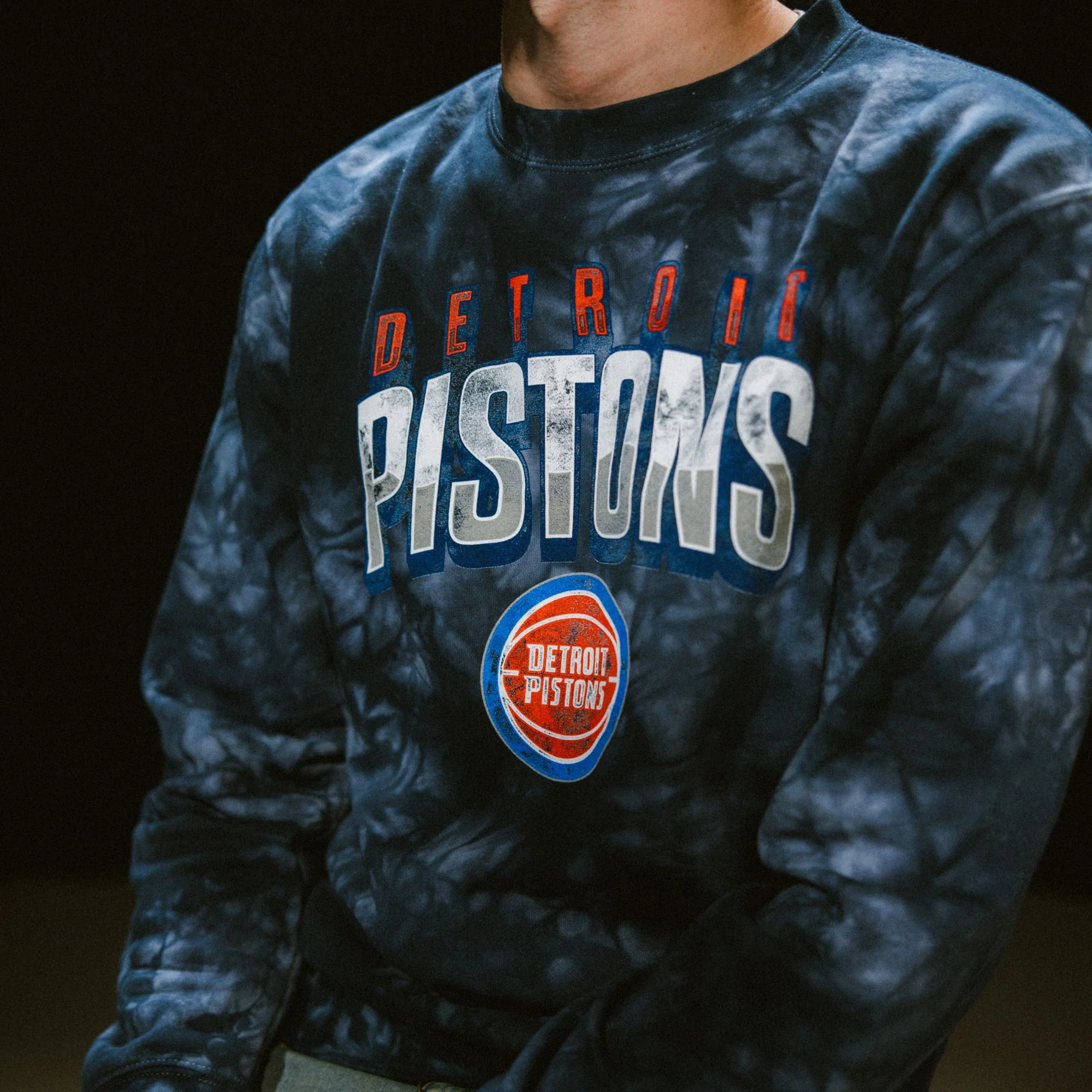 Pistons Tie-Dye Crewneck Sweatshirt - Image 2