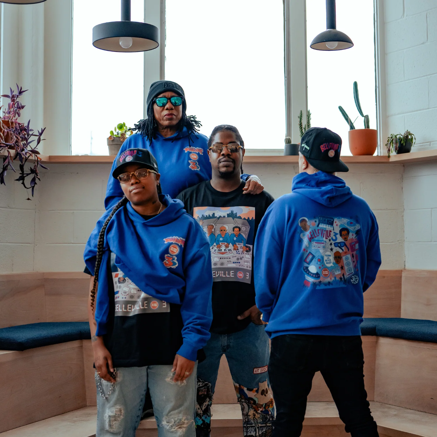 Detroit Pistons The Belleville Three Hoodie - Image 3