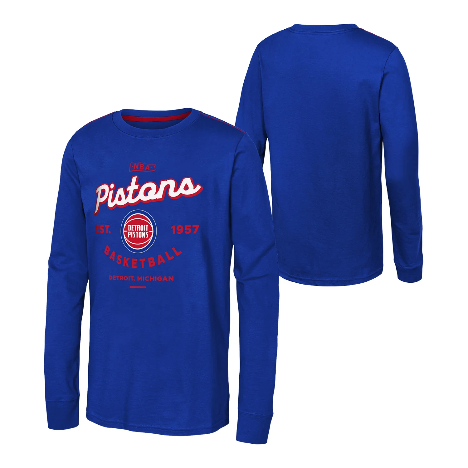 Juvenile Detroit Pistons Low Post Long Sleeve T-Shirt - Image 3