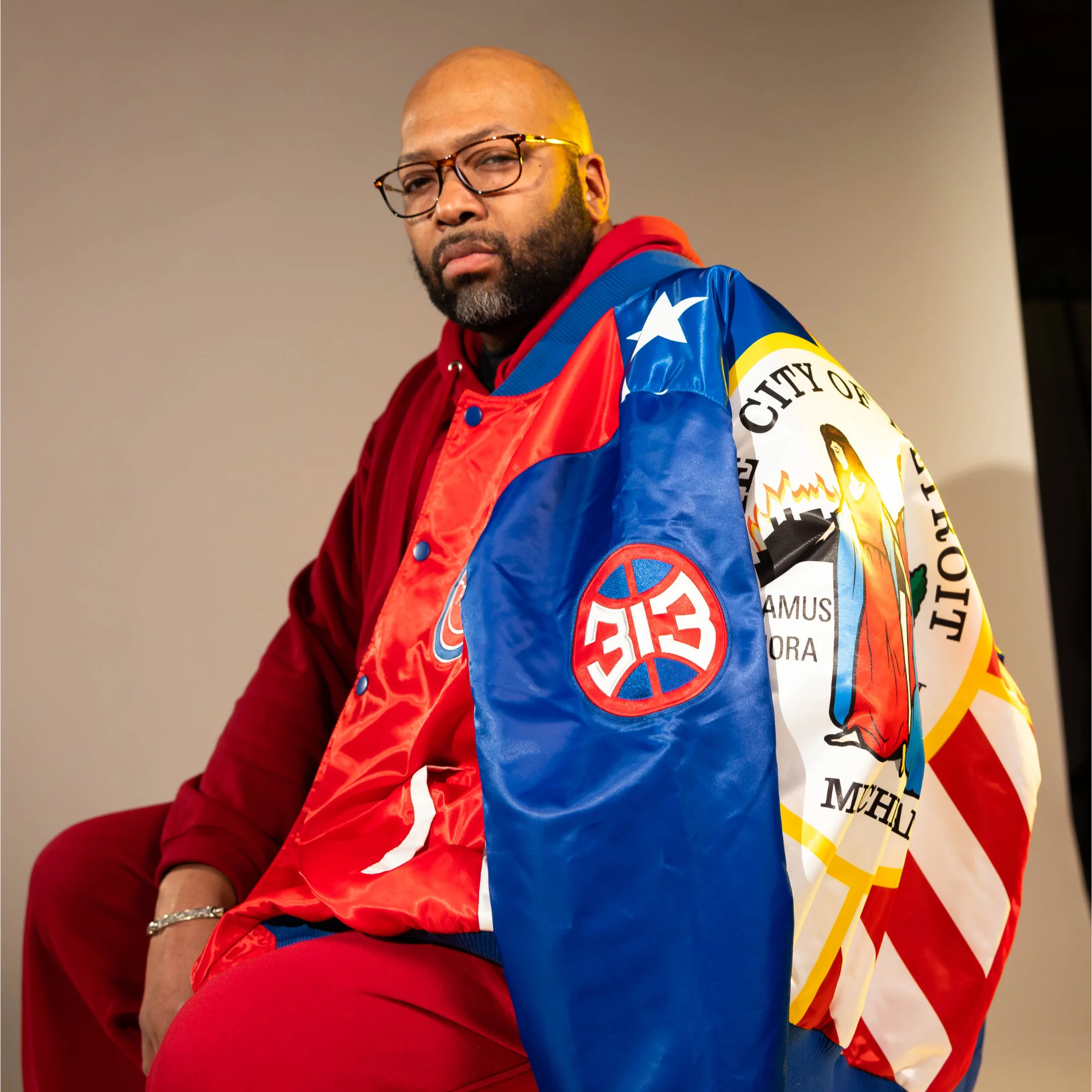 Detroit Pistons 313 Day TY Mopkins Starter Jacket - Image 6