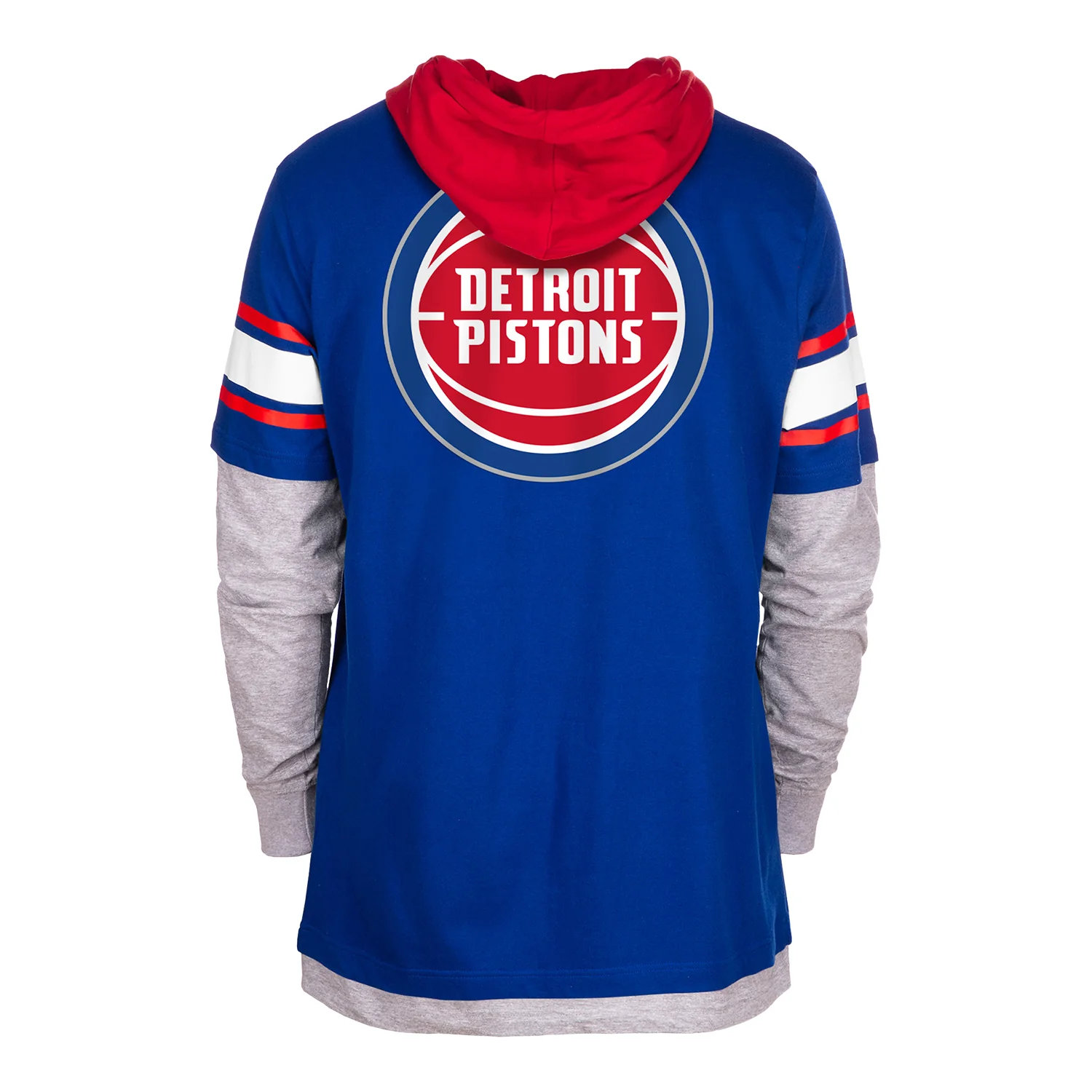 Detroit Pistons New Era Blue Long Sleeve T-shirt Hoodie - Image 2